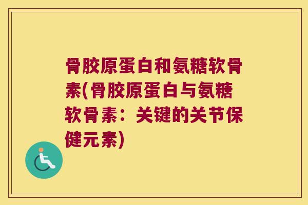 骨胶原蛋白和氨糖软骨素(骨胶原蛋白与氨糖软骨素：关键的关节保健元素)