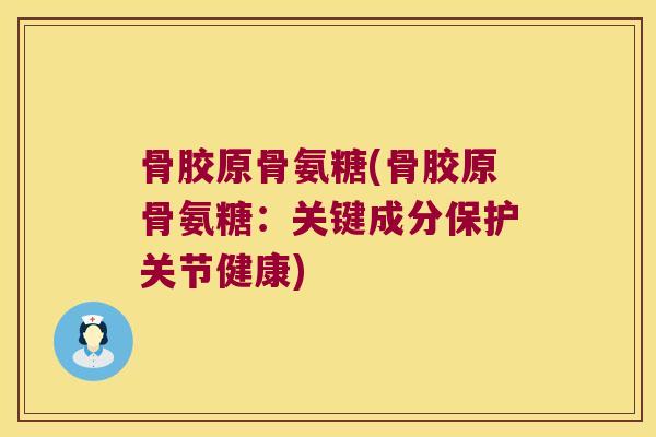 骨胶原骨氨糖(骨胶原骨氨糖：关键成分保护关节健康)