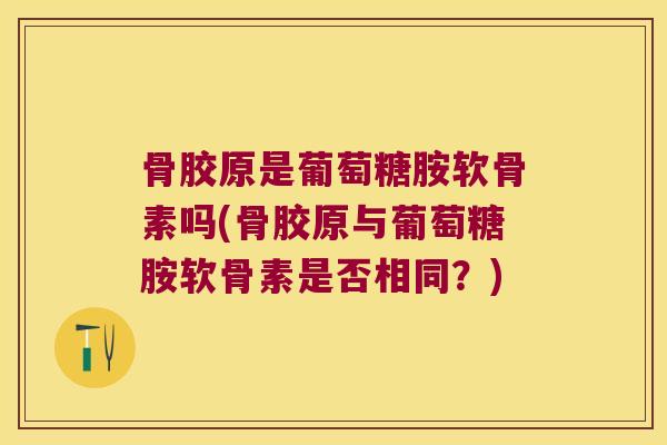 骨胶原是葡萄糖胺软骨素吗(骨胶原与葡萄糖胺软骨素是否相同？)