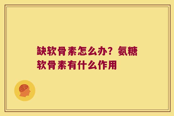 缺软骨素怎么办?氨糖软骨素有什么作用 缺软骨素怎么办?氨糖软骨素有什么作用