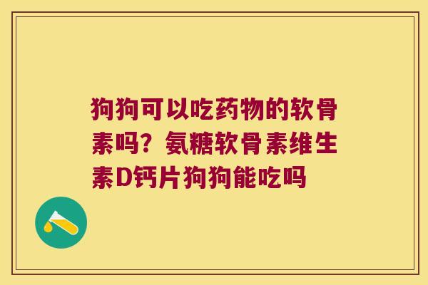 狗狗可以吃的软骨素吗?氨糖软骨素维生素D钙片狗狗能吃吗 狗狗可以吃的软骨素吗?氨糖软骨素维生素D钙片狗狗能吃吗
