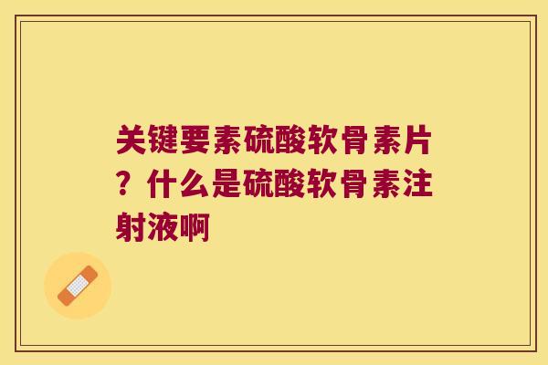 关键要素硫酸软骨素片？什么是硫酸软骨素注射液啊