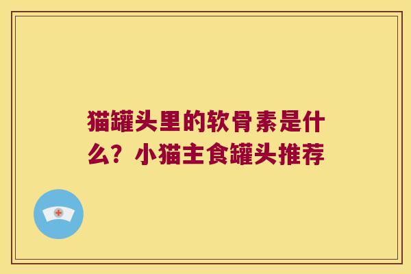 猫罐头里的软骨素是什么？小猫主食罐头推荐