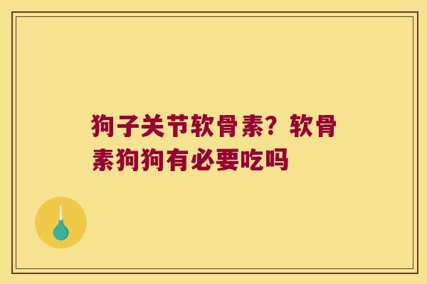 狗子关节软骨素?软骨素狗狗有必要吃吗 狗子关节软骨素?软骨素狗狗有必要吃吗