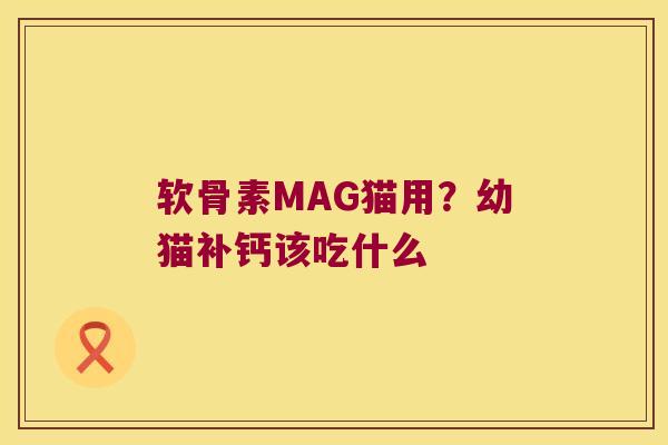 软骨素MAG猫用？幼猫补钙该吃什么