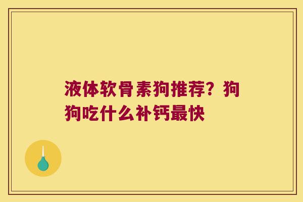 液体软骨素狗推荐?狗狗吃什么补钙快 液体软骨素狗推荐?狗狗吃什么补钙快