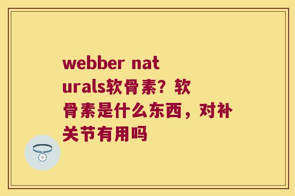 webber naturals软骨素？软骨素是什么东西，对补关节有用吗
