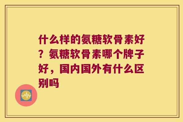 什么样的氨糖软骨素好？氨糖软骨素哪个牌子好，国内国外有什么区别吗