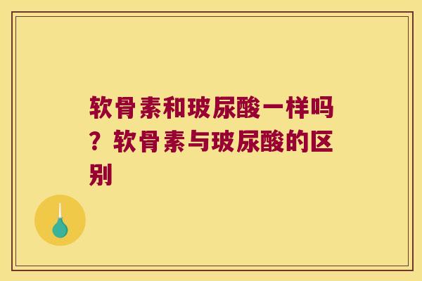 软骨素和玻尿酸一样吗?软骨素与玻尿酸的区别 软骨素和玻尿酸一样吗?软骨素与玻尿酸的区别