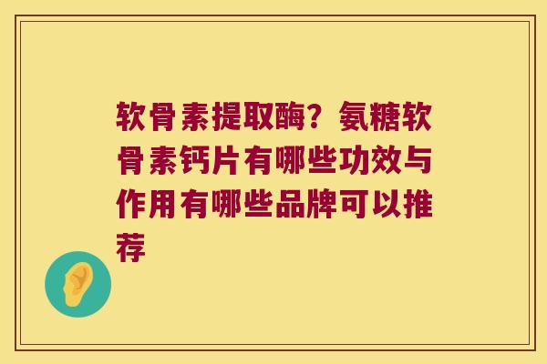 软骨素提取酶?氨糖软骨素钙片有哪些功效与作用有哪些品牌可以推荐 软骨素提取酶?氨糖软骨素钙片有哪些功效与作用有哪些品牌可以推荐
