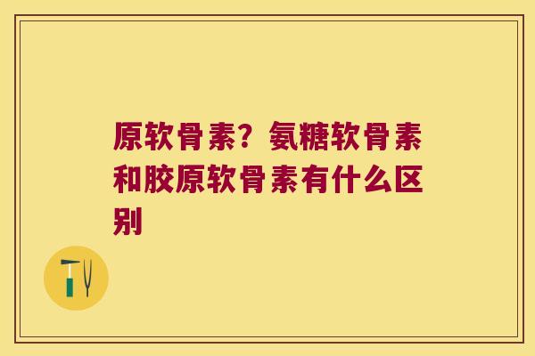 原软骨素?氨糖软骨素和胶原软骨素有什么区别 原软骨素?氨糖软骨素和胶原软骨素有什么区别
