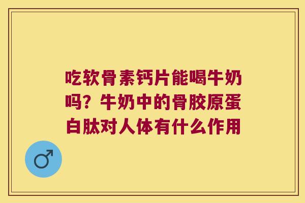 吃软骨素钙片能喝牛奶吗?牛奶中的骨胶原蛋白肽对人体有什么作用 吃软骨素钙片能喝牛奶吗?牛奶中的骨胶原蛋白肽对人体有什么作用