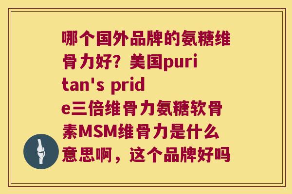 哪个国外品牌的氨糖维骨力好?美国puritan's pride三倍维骨力氨糖软骨素MSM维骨力是什么意思啊,这个品牌好吗 哪个国外品牌的氨糖维骨力好?美国puritan's pride三倍维骨力氨糖软骨素MSM维骨力是什么意思啊,这个品牌好吗