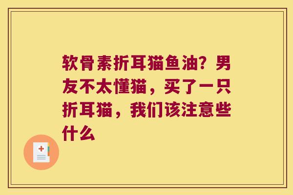 软骨素折耳猫鱼油?男友不太懂猫,买了一只折耳猫,我们该注意些什么 软骨素折耳猫鱼油?男友不太懂猫,买了一只折耳猫,我们该注意些什么