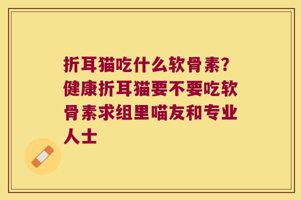 折耳猫吃什么软骨素？健康折耳猫要不要吃软骨素求组里喵友和专业人士