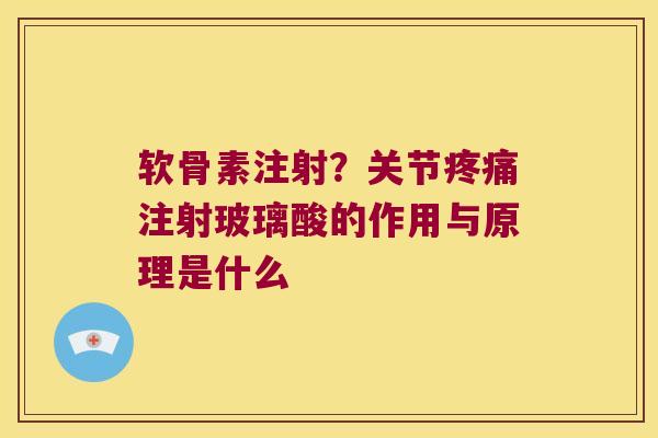 软骨素注射?关节注射玻璃酸的作用与原理是什么 软骨素注射?关节注射玻璃酸的作用与原理是什么