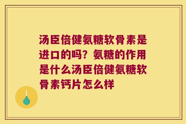 汤臣倍健氨糖软骨素是进口的吗？氨糖的作用是什么汤臣倍健氨糖软骨素钙片怎么样
