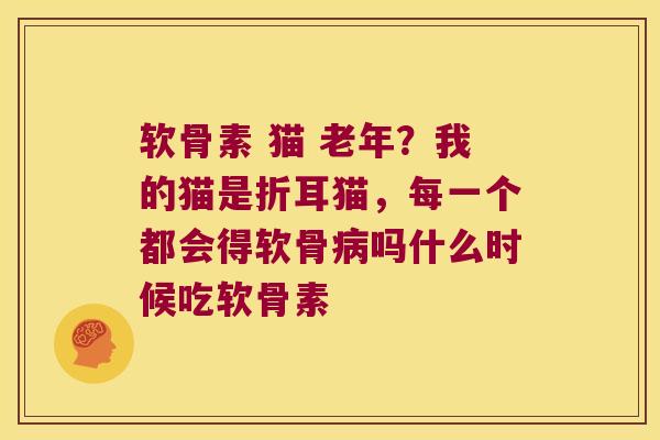 软骨素 猫 老年？我的猫是折耳猫，每一个都会得软骨吗什么时候吃软骨素