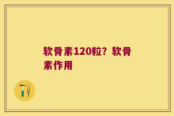 软骨素120粒？软骨素作用