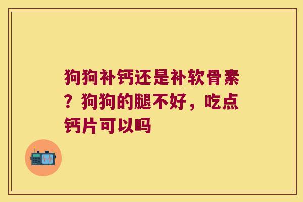 狗狗补钙还是补软骨素?狗狗的腿不好,吃点钙片可以吗 狗狗补钙还是补软骨素?狗狗的腿不好,吃点钙片可以吗