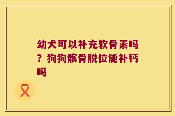 幼犬可以补充软骨素吗?狗狗髌骨脱位能补钙吗 幼犬可以补充软骨素吗?狗狗髌骨脱位能补钙吗