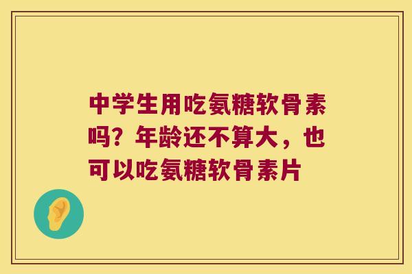 中学生用吃氨糖软骨素吗？年龄还不算大，也可以吃氨糖软骨素片