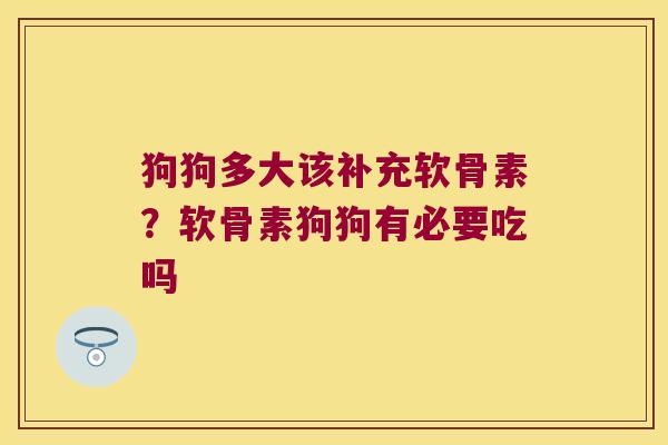 狗狗多大该补充软骨素?软骨素狗狗有必要吃吗 狗狗多大该补充软骨素?软骨素狗狗有必要吃吗