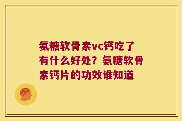 氨糖软骨素vc钙吃了有什么好处？氨糖软骨素钙片的功效谁知道