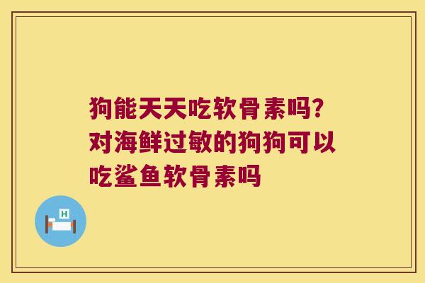 狗能天天吃软骨素吗？对海鲜的狗狗可以吃鲨鱼软骨素吗