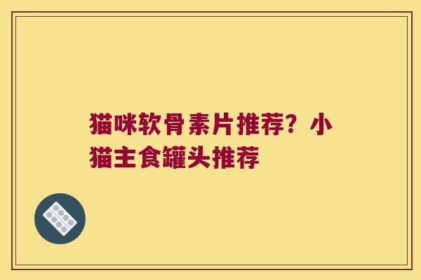 猫咪软骨素片推荐？小猫主食罐头推荐