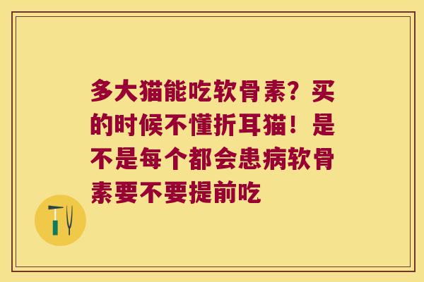 多大猫能吃软骨素?买的时候不懂折耳猫!是不是每个都会患软骨素要不要提前吃 多大猫能吃软骨素?买的时候不懂折耳猫!是不是每个都会患软骨素要不要提前吃