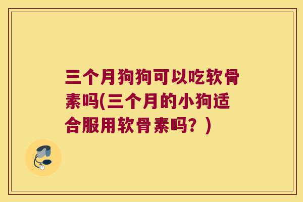 三个月狗狗可以吃软骨素吗(三个月的小狗适合服用软骨素吗？)