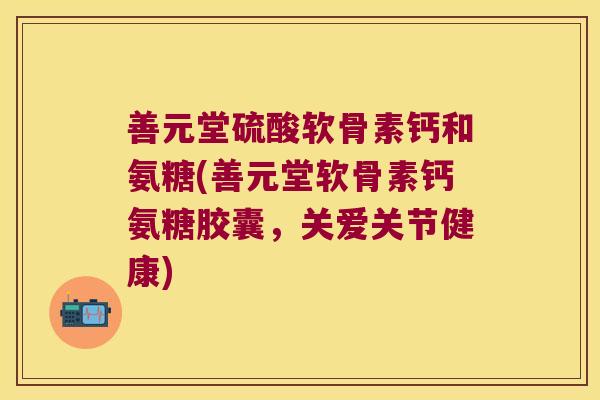 善元堂硫酸软骨素钙和氨糖(善元堂软骨素钙氨糖胶囊，关爱关节健康)