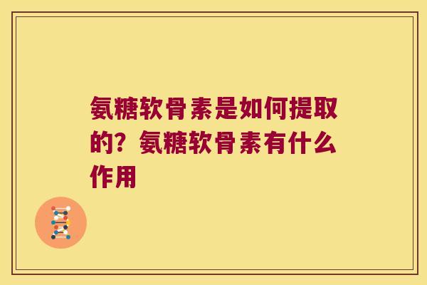氨糖软骨素是如何提取的？氨糖软骨素有什么作用
