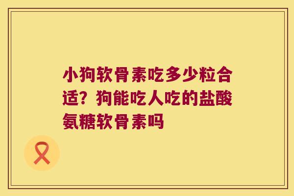 小狗软骨素吃多少粒合适?狗能吃人吃的盐酸氨糖软骨素吗 小狗软骨素吃多少粒合适?狗能吃人吃的盐酸氨糖软骨素吗