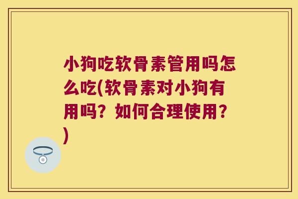 小狗吃软骨素管用吗怎么吃(软骨素对小狗有用吗？如何合理使用？)