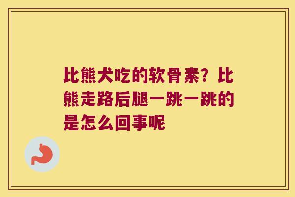 比熊犬吃的软骨素？比熊走路后腿一跳一跳的是怎么回事呢