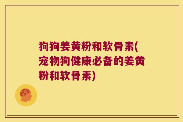 狗狗姜黄粉和软骨素(宠物狗健康必备的姜黄粉和软骨素)