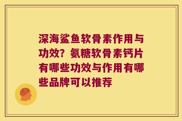 深海鲨鱼软骨素作用与功效?氨糖软骨素钙片有哪些功效与作用有哪些品牌可以推荐 深海鲨鱼软骨素作用与功效?氨糖软骨素钙片有哪些功效与作用有哪些品牌可以推荐