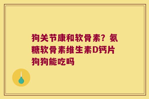 狗关节康和软骨素？氨糖软骨素维生素D钙片狗狗能吃吗