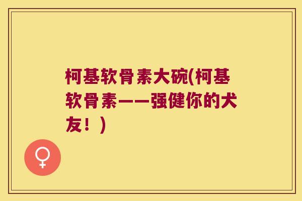 柯基软骨素大碗(柯基软骨素——强健你的犬友！)