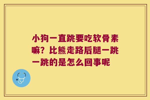 小狗一直跳要吃软骨素嘛?比熊走路后腿一跳一跳的是怎么回事呢 小狗一直跳要吃软骨素嘛?比熊走路后腿一跳一跳的是怎么回事呢