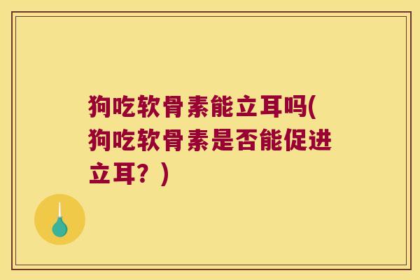 狗吃软骨素能立耳吗(狗吃软骨素是否能促进立耳？)
