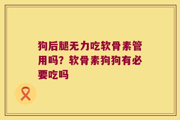 狗后腿无力吃软骨素管用吗?软骨素狗狗有必要吃吗 狗后腿无力吃软骨素管用吗?软骨素狗狗有必要吃吗