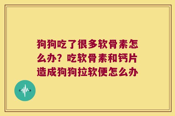 狗狗吃了很多软骨素怎么办？吃软骨素和钙片造成狗狗拉软便怎么办