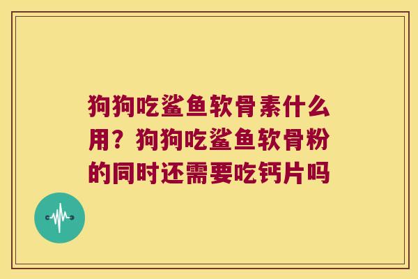 狗狗吃鲨鱼软骨素什么用?狗狗吃鲨鱼软骨粉的同时还需要吃钙片吗 狗狗吃鲨鱼软骨素什么用?狗狗吃鲨鱼软骨粉的同时还需要吃钙片吗