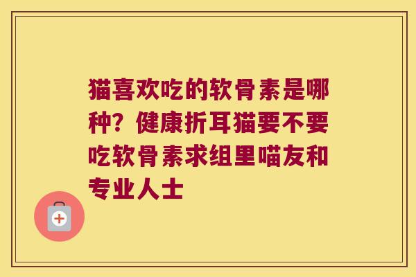 猫喜欢吃的软骨素是哪种？健康折耳猫要不要吃软骨素求组里喵友和专业人士