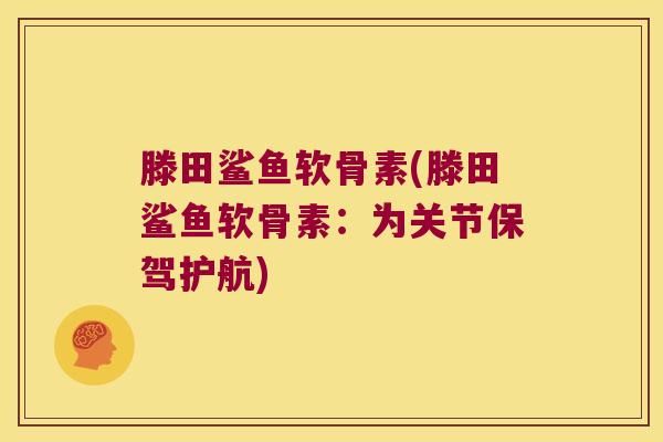 滕田鲨鱼软骨素(滕田鲨鱼软骨素:为关节保驾护航) 滕田鲨鱼软骨素(滕田鲨鱼软骨素:为关节保驾护航)