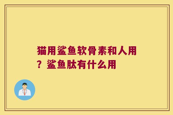 猫用鲨鱼软骨素和人用？鲨鱼肽有什么用
