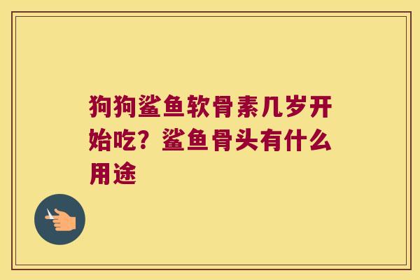 狗狗鲨鱼软骨素几岁开始吃？鲨鱼骨头有什么用途